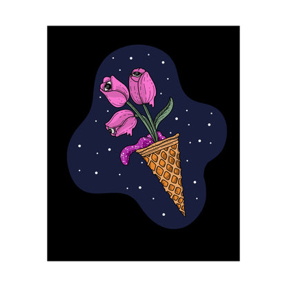 Space Tulips In Unidentified Ice-Cream Cone Space Matte Poster