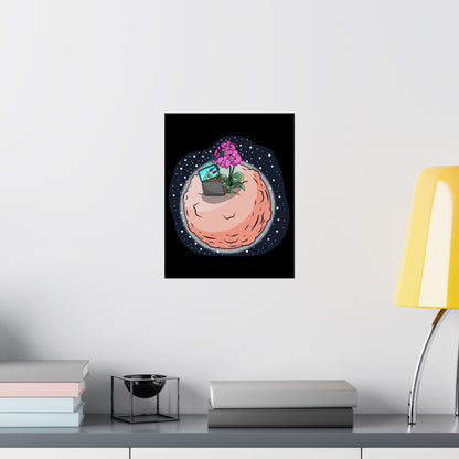 Let's Watch Humanity And Laugh: Said Two Flowers Space Matte Poster