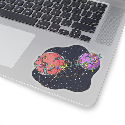 Collision of Worlds: The Space Flora Planet Luba and Elio Sticker