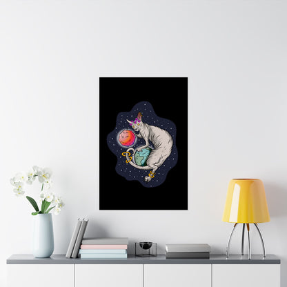 The Great Space Flora Sphynx Cat Space Matte Poster