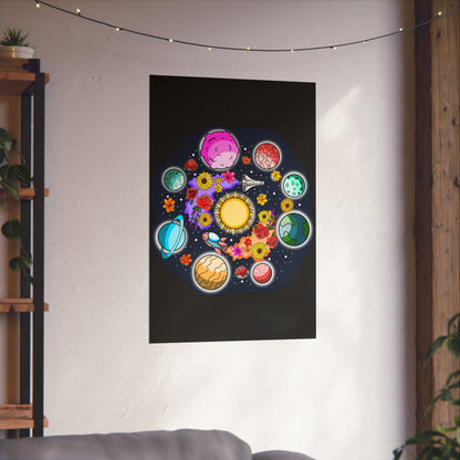 The Space Flora Solar System Matte Space Poster