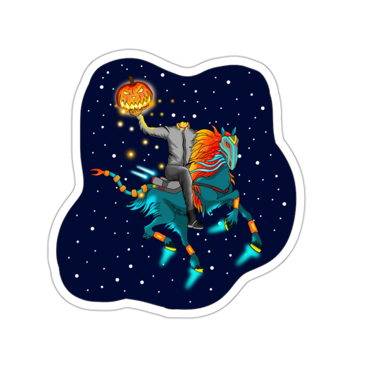 The Flying Headless Space Horseman Sticker