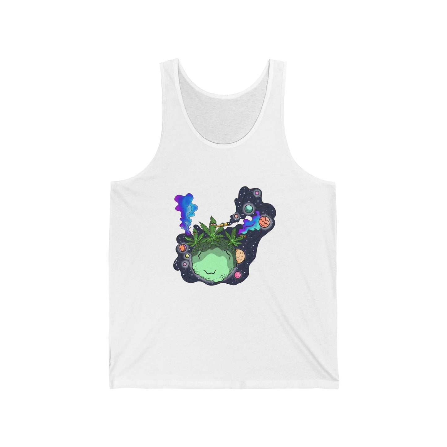 Planet Cannabis: A Space Based Weed Unisex Tank Top