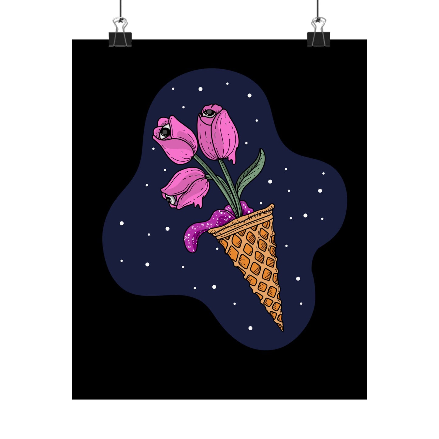 Space Tulips In Unidentified Ice-Cream Cone Space Matte Poster