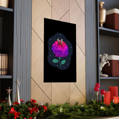 Planet Of The Floating Carnation Matte Space Poster