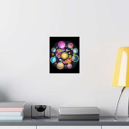 The Space Flora Solar System Matte Space Poster