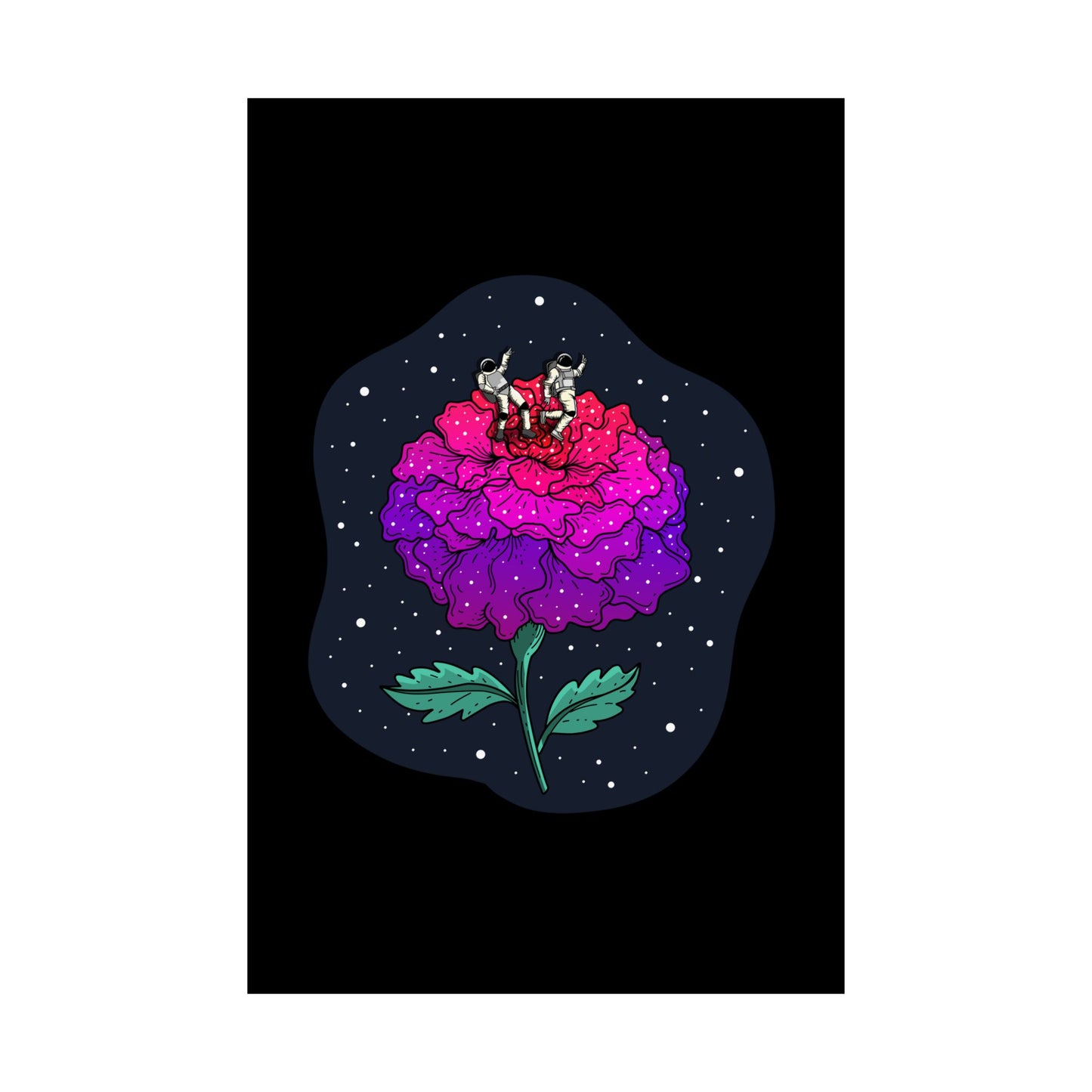 Planet Of The Floating Carnation Matte Space Poster