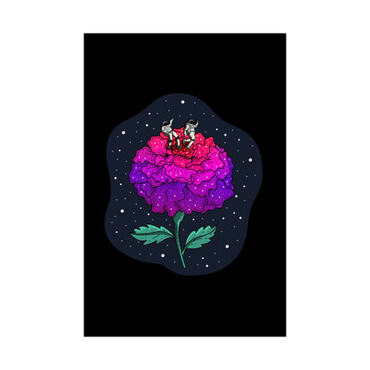 Planet Of The Floating Carnation Matte Space Poster