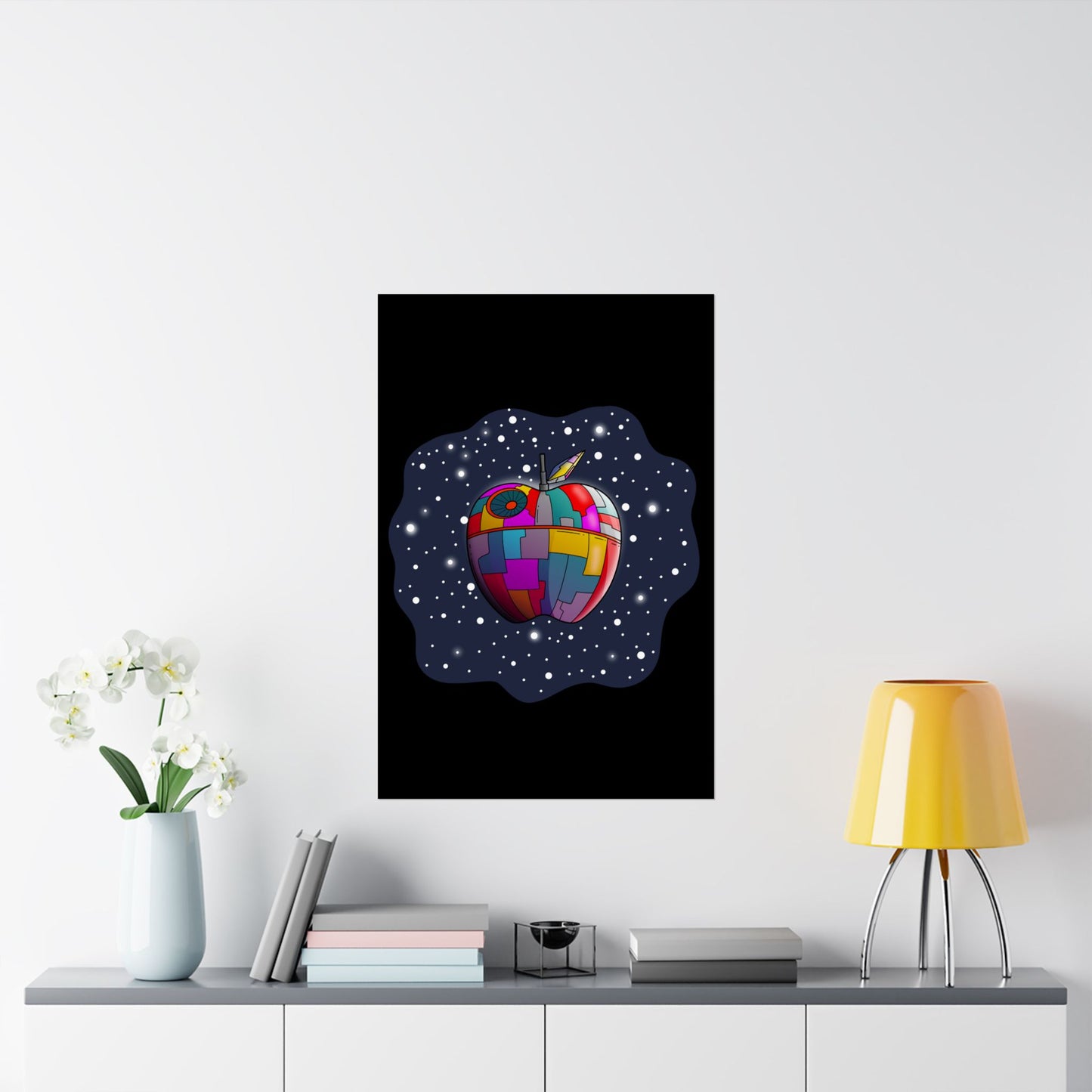 The Apple Death Star Space Matte Poster