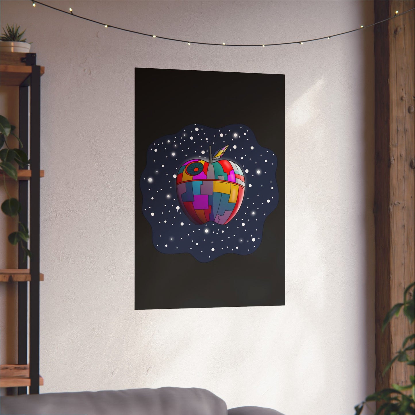 The Apple Death Star Space Matte Poster