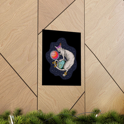 The Great Space Flora Sphynx Cat Space Matte Poster