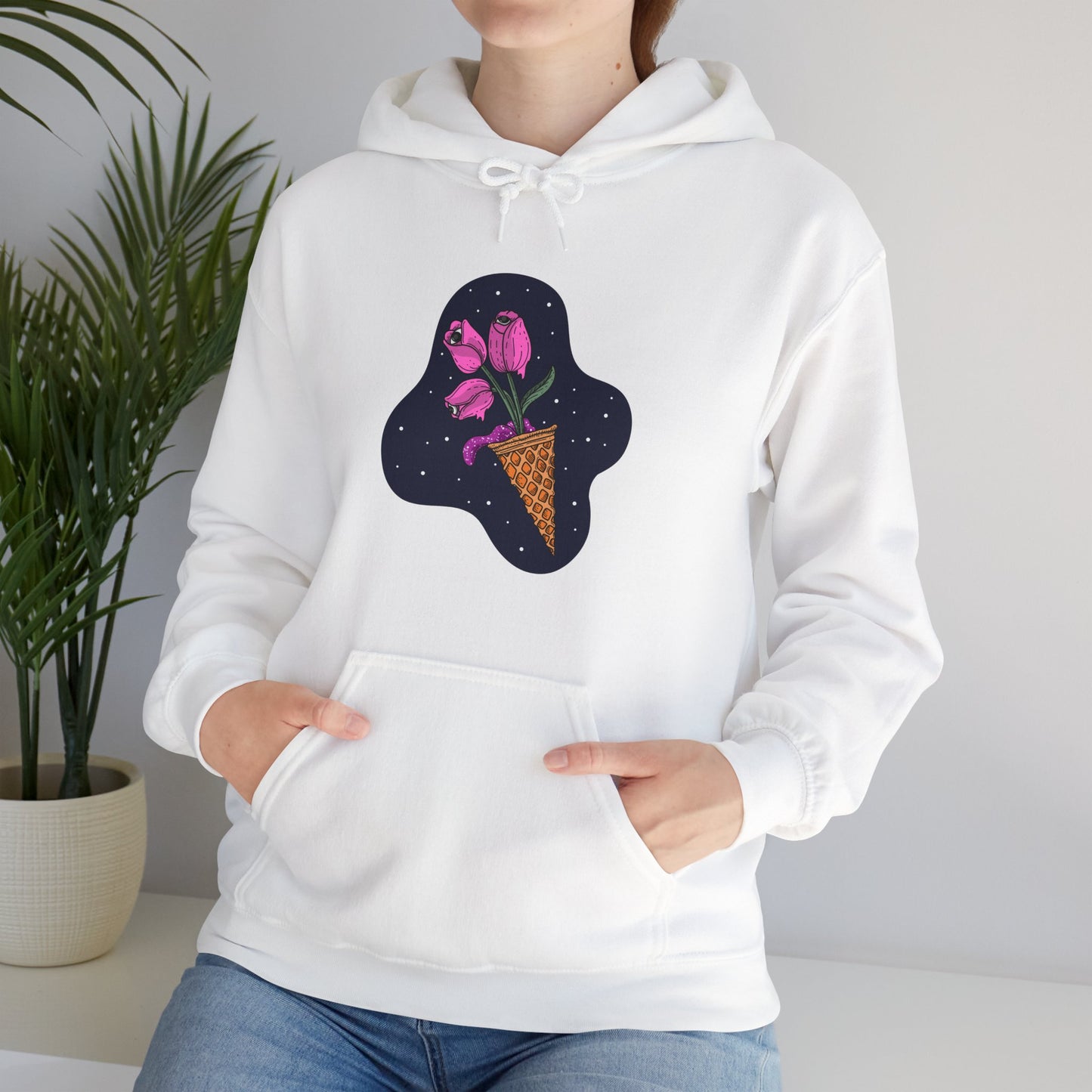 Space Tulips In An UIC- Unidentified Ice-Cream Cone  Unisex Hoodie