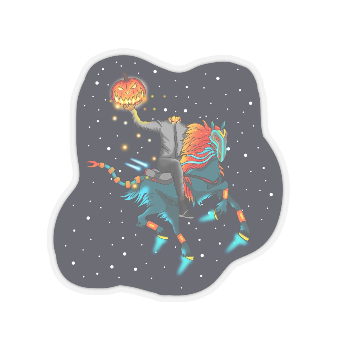 The Flying Headless Space Horseman Sticker