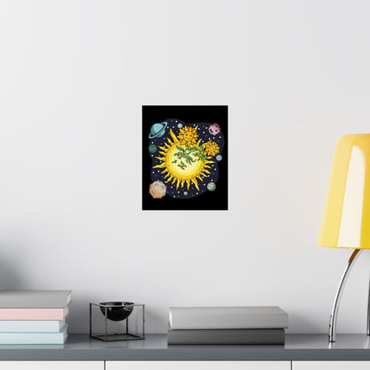 The Sunflower Paradise Space Matte Poster