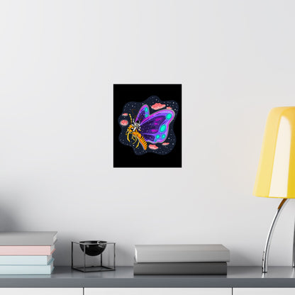 The Great Space Flora Butterfly Matte Space Poster