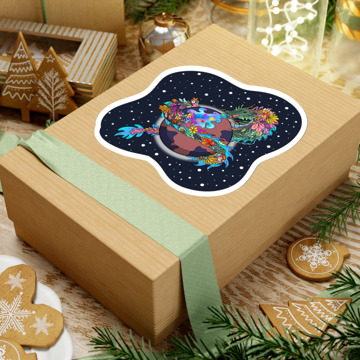 Cosmic Blossoms: The Great Space Flora Dragon Sticker