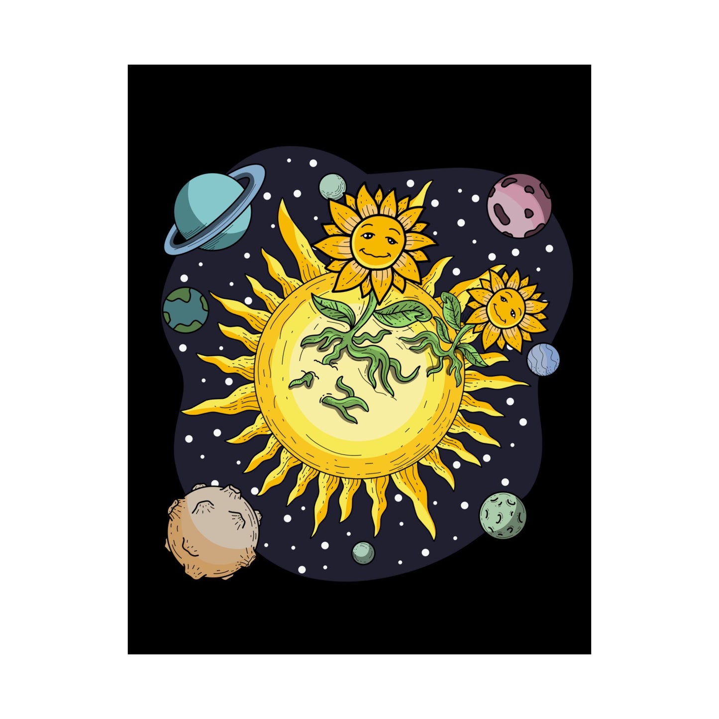 The Sunflower Paradise Space Matte Poster