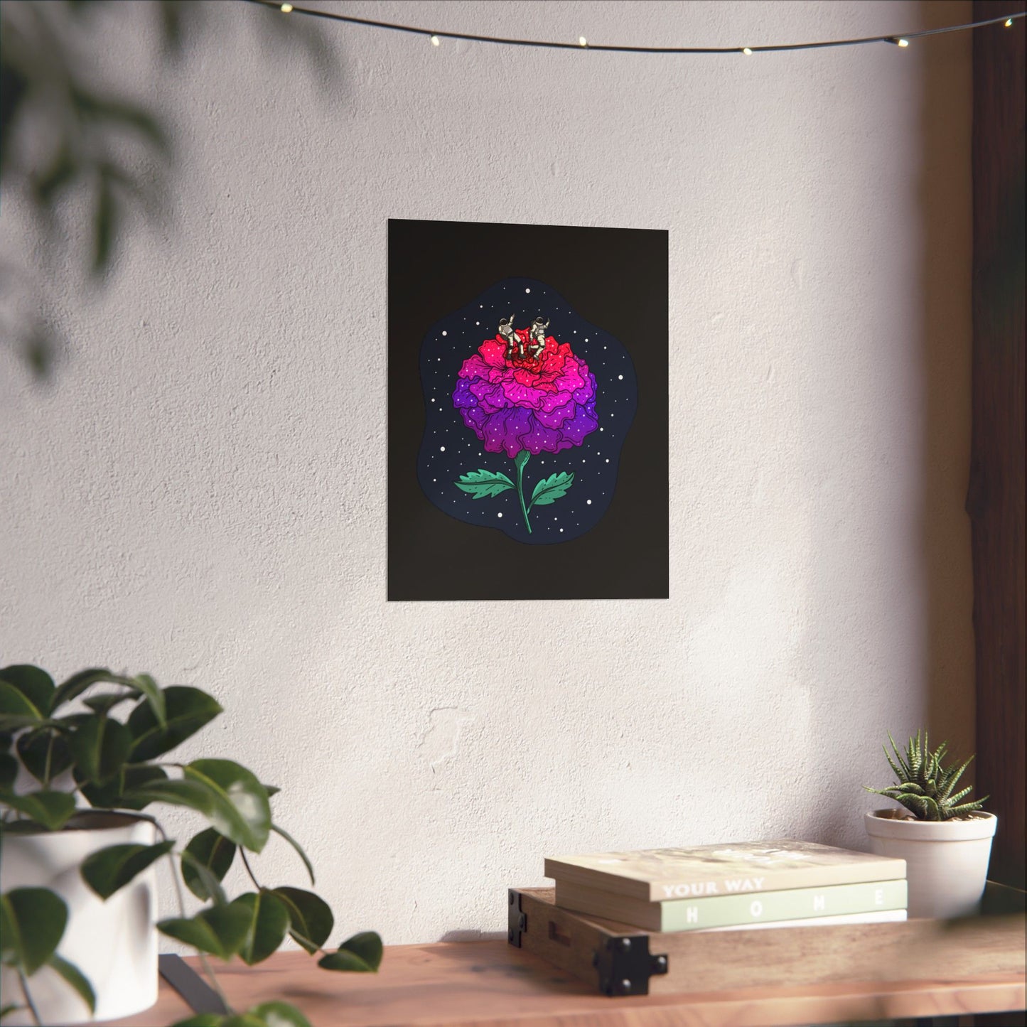 Planet Of The Floating Carnation Matte Space Poster