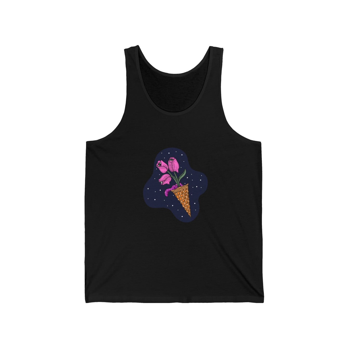 Space Tulips In An Unidentified Ice Cream Cone Unisex Tank Top