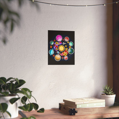 The Space Flora Solar System Matte Space Poster