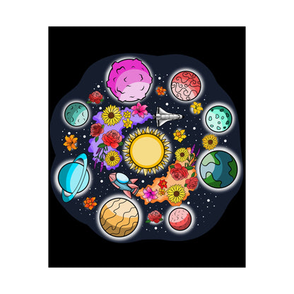 The Space Flora Solar System Matte Space Poster