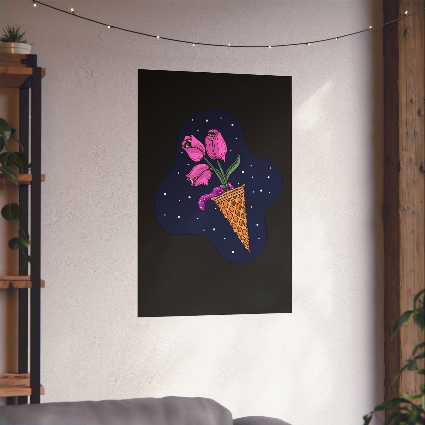 Space Tulips In Unidentified Ice-Cream Cone Space Matte Poster