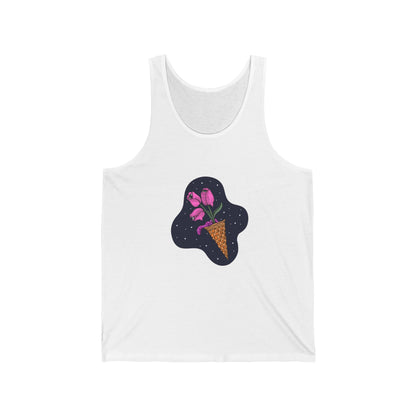 Space Tulips In An Unidentified Ice Cream Cone Unisex Tank Top