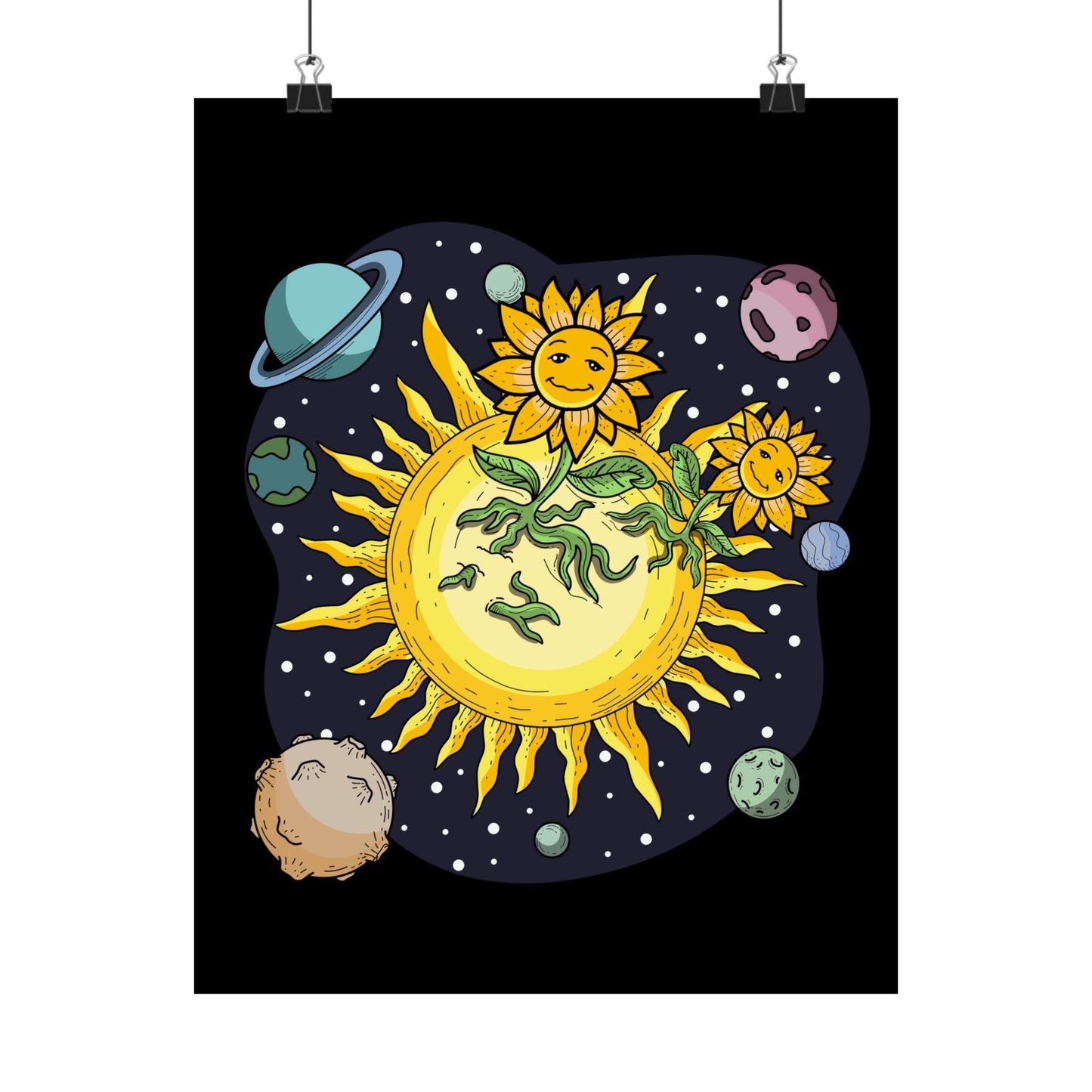 The Sunflower Paradise Space Matte Poster