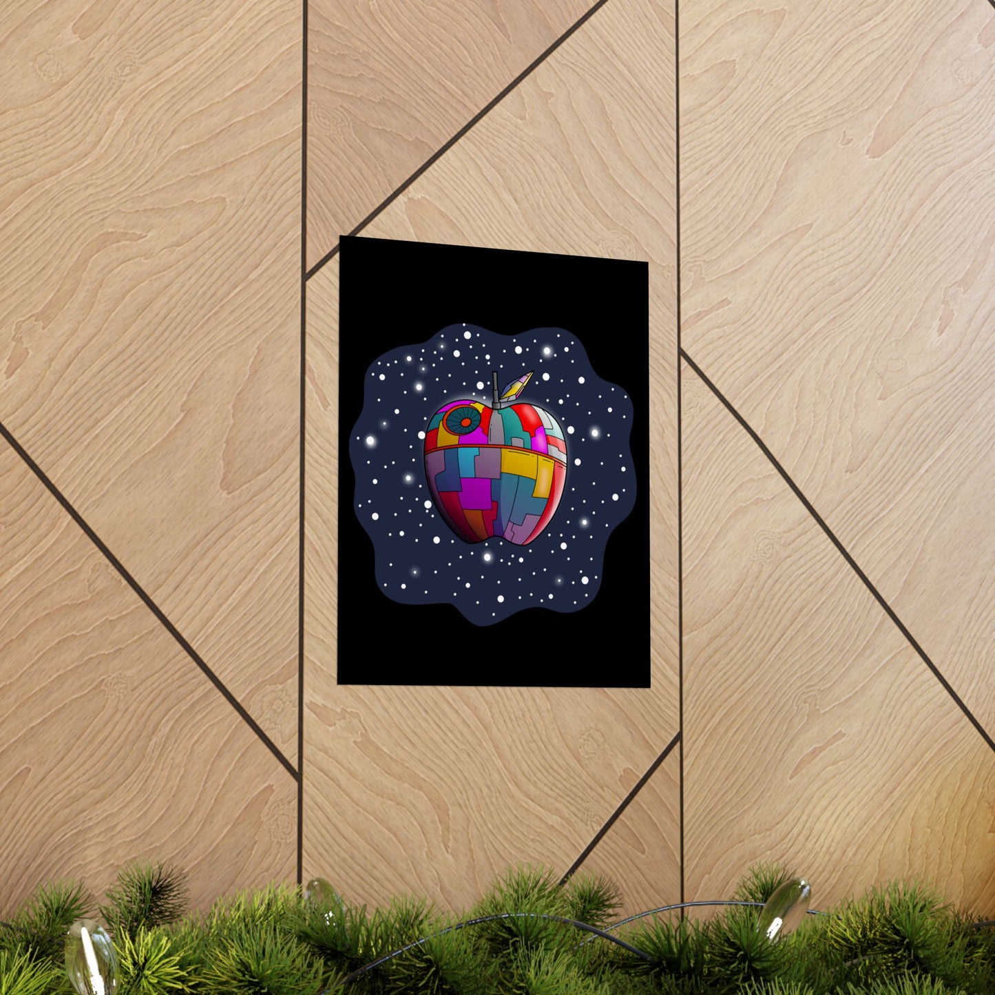 The Apple Death Star Space Matte Poster