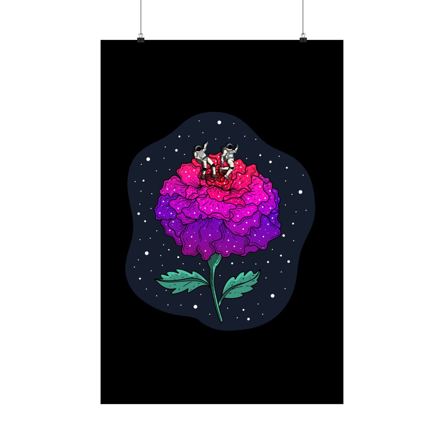 Planet Of The Floating Carnation Matte Space Poster