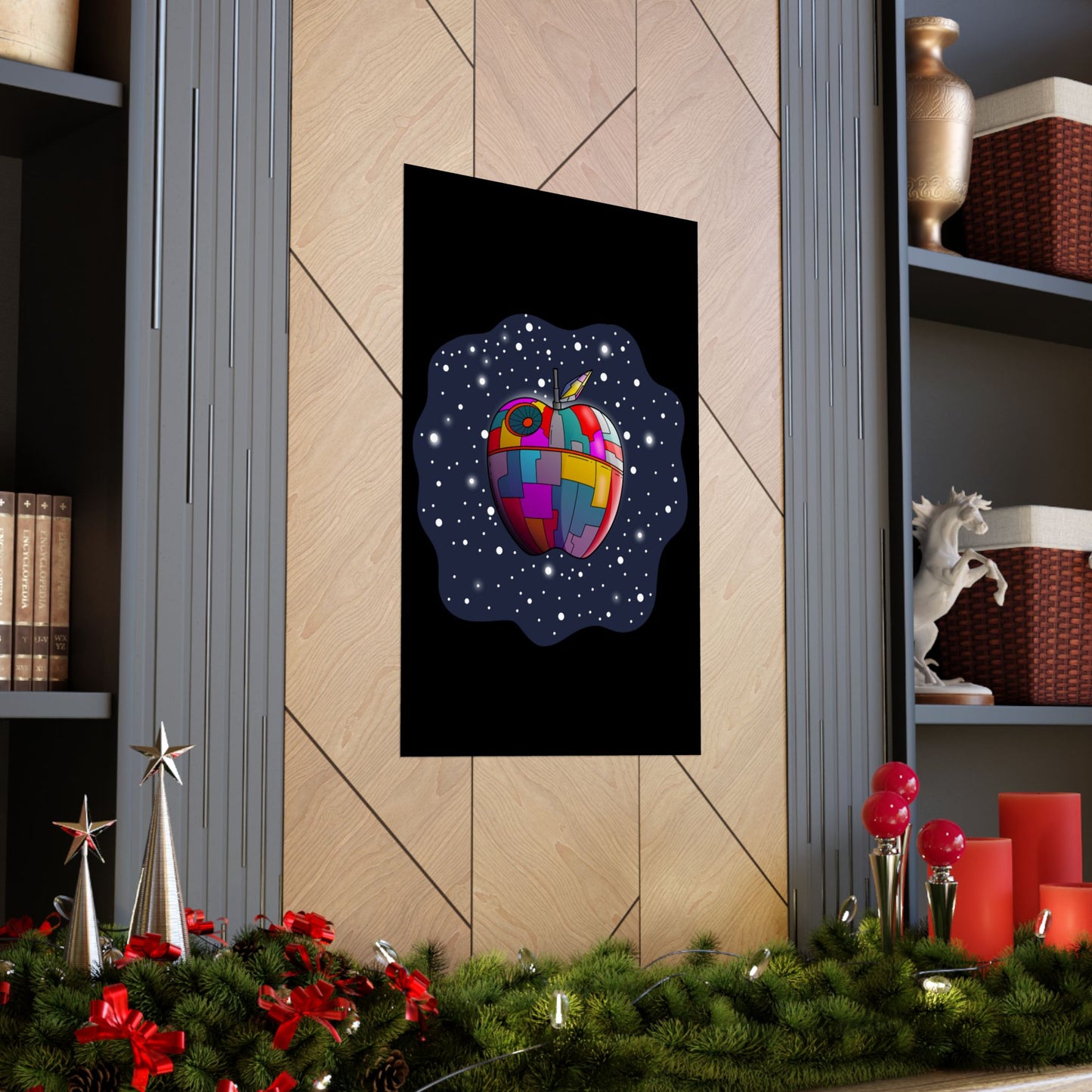 The Apple Death Star Space Matte Poster