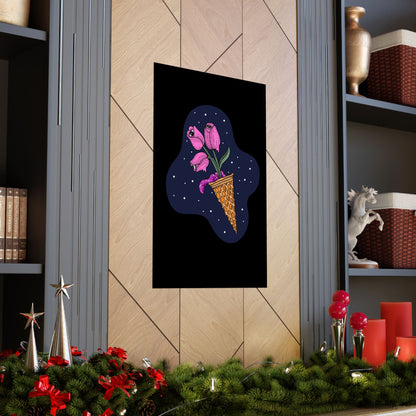 Space Tulips In Unidentified Ice-Cream Cone Space Matte Poster