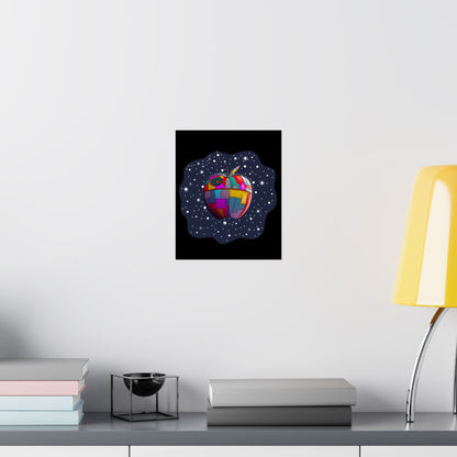 The Apple Death Star Space Matte Poster