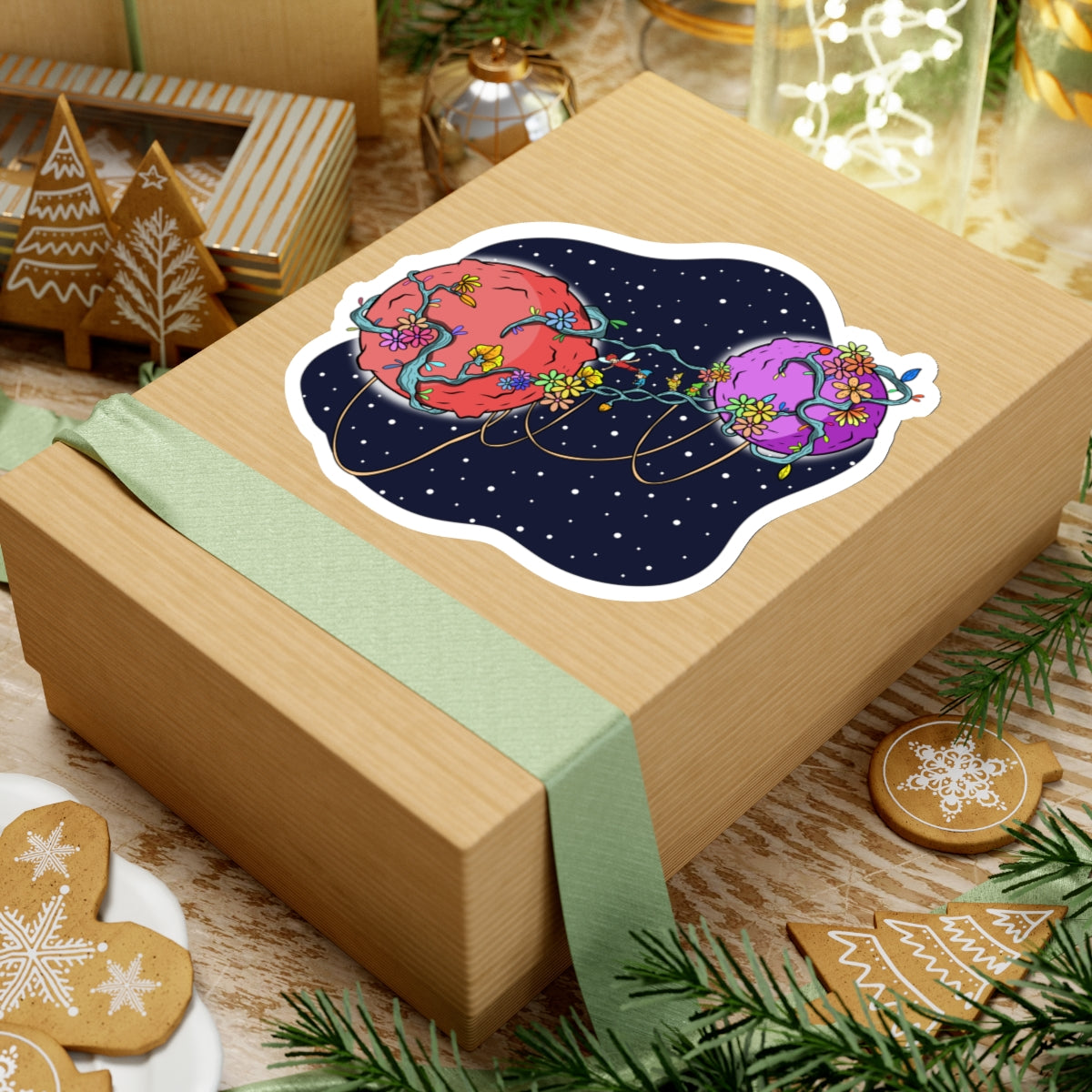 Collision of Worlds: The Space Flora Planet Luba and Elio Sticker