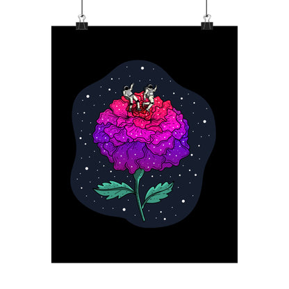 Planet Of The Floating Carnation Matte Space Poster