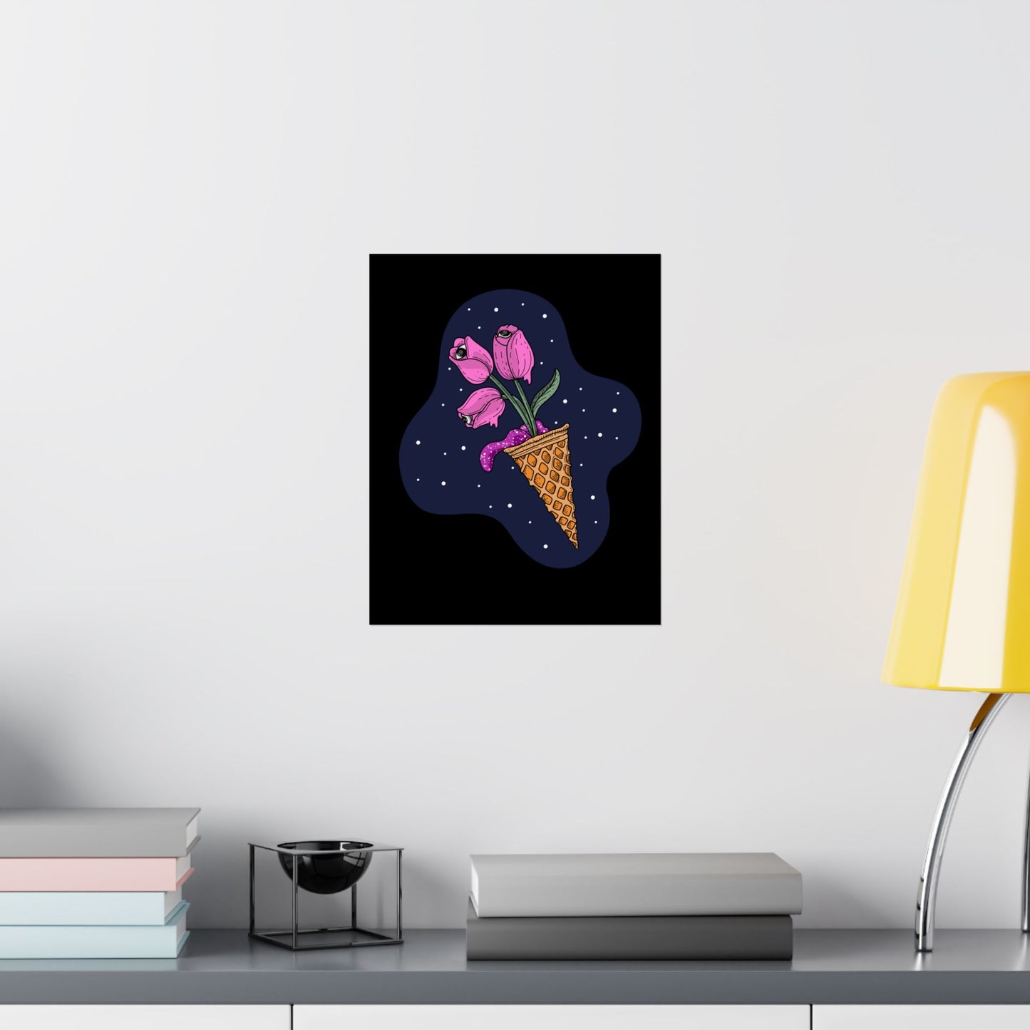 Space Tulips In Unidentified Ice-Cream Cone Space Matte Poster