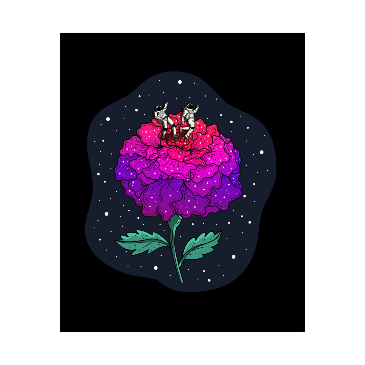 Planet Of The Floating Carnation Matte Space Poster