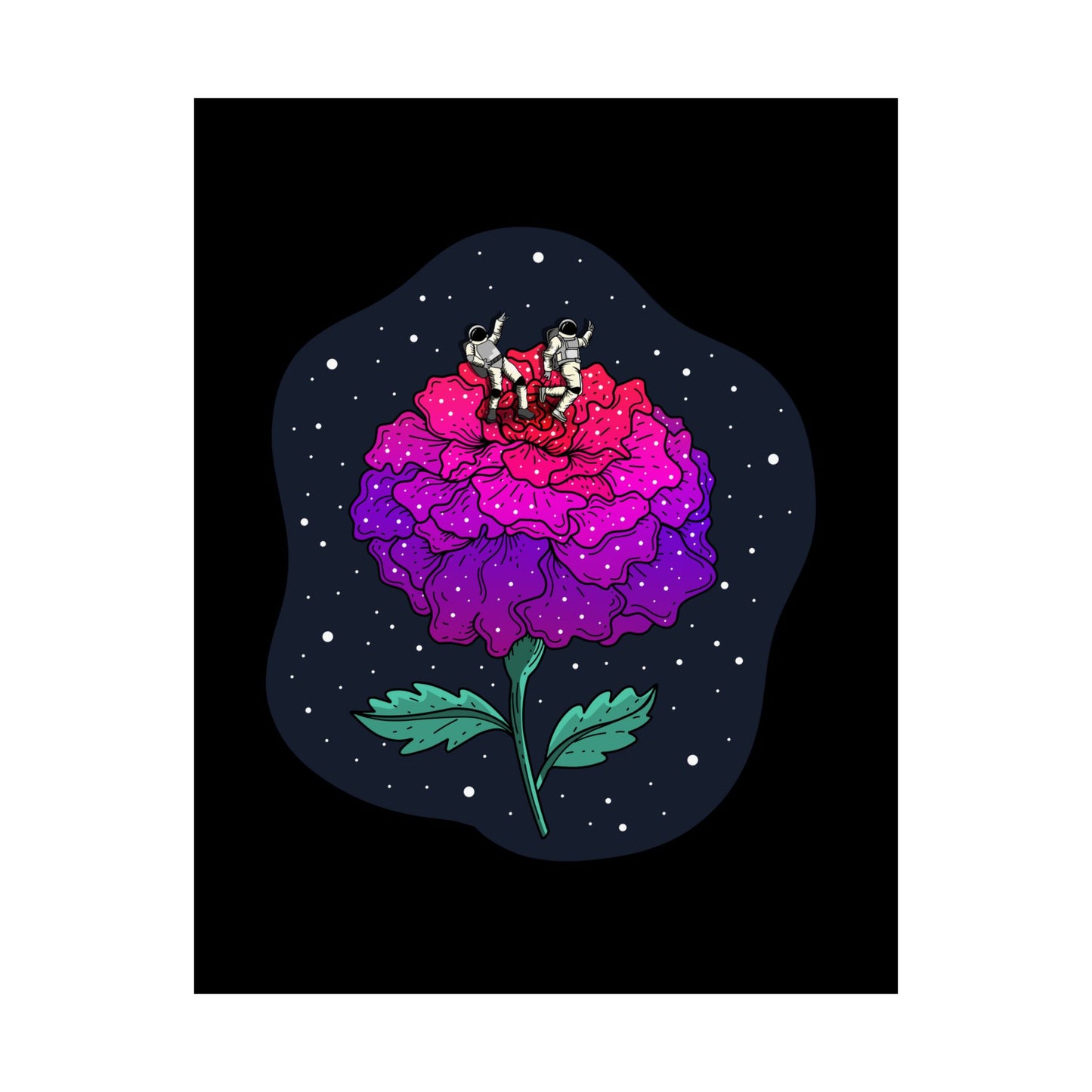 Planet Of The Floating Carnation Matte Space Poster