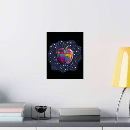 The Apple Death Star Space Matte Poster