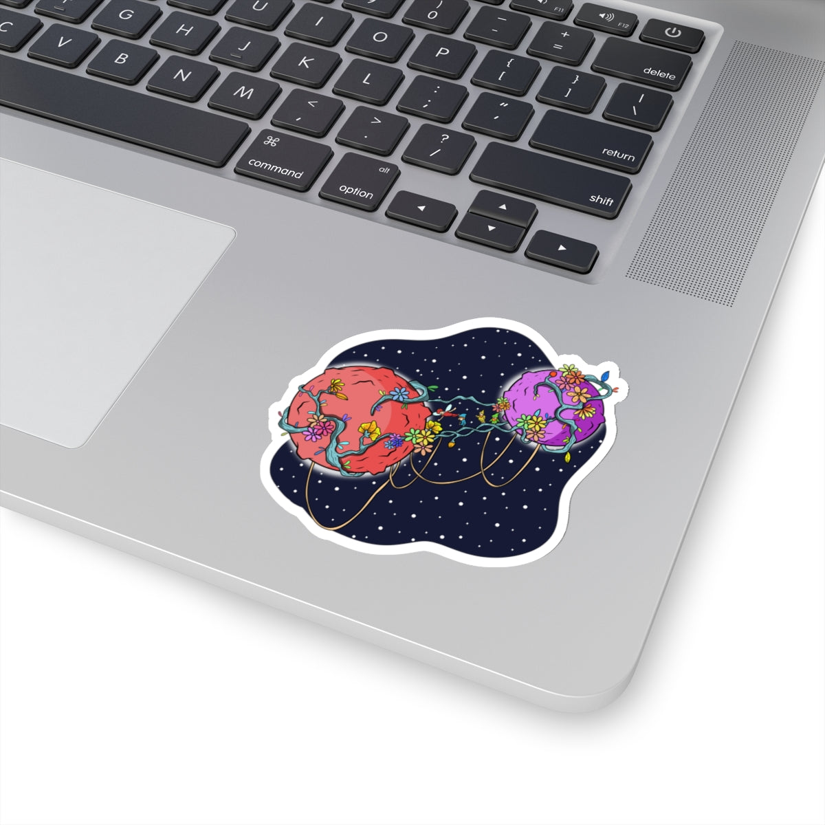 Collision of Worlds: The Space Flora Planet Luba and Elio Sticker