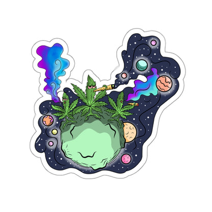 Puff Puff Pass Space Weed Sticker