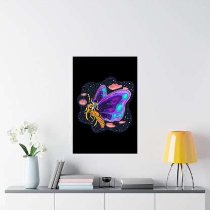 The Great Space Flora Butterfly Matte Space Poster