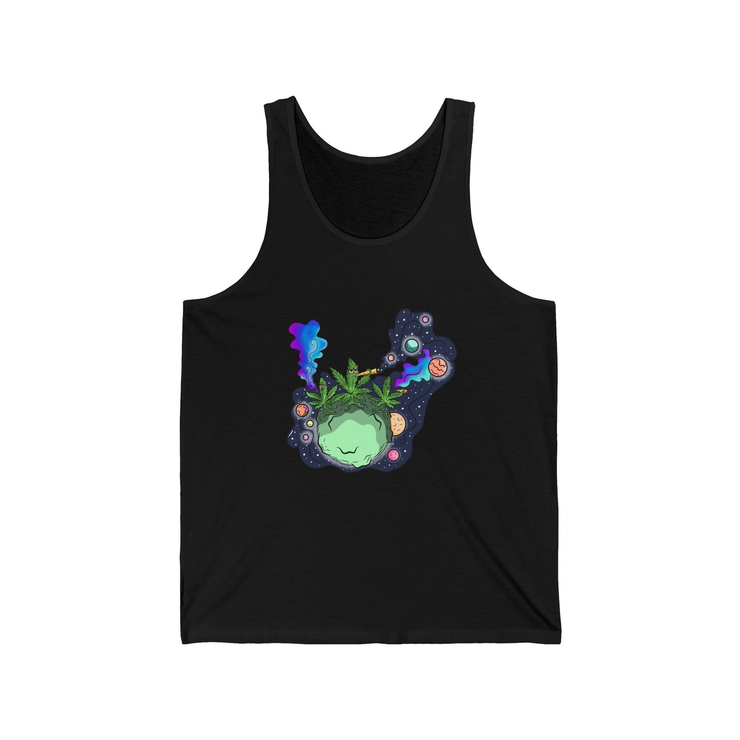 Planet Cannabis: A Space Based Weed Unisex Tank Top