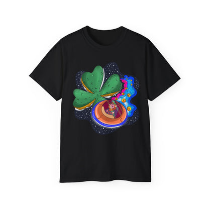 Saint Patrick's Planet and the Leprechaun's Flying Gold Saucer Unisex T-Shirt