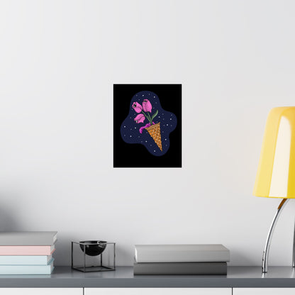 Space Tulips In Unidentified Ice-Cream Cone Space Matte Poster