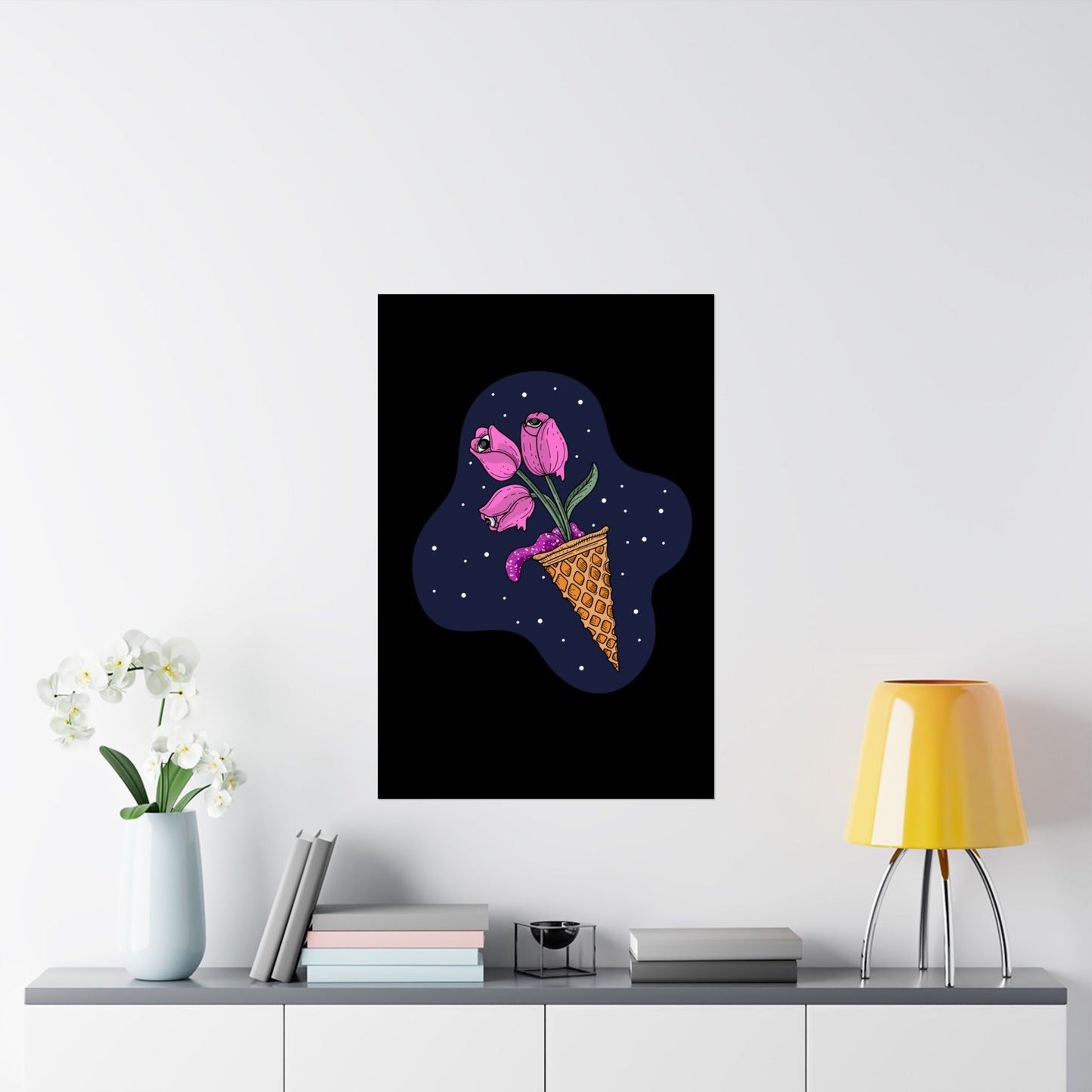 Space Tulips In Unidentified Ice-Cream Cone Space Matte Poster