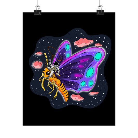 The Great Space Flora Butterfly Matte Space Poster