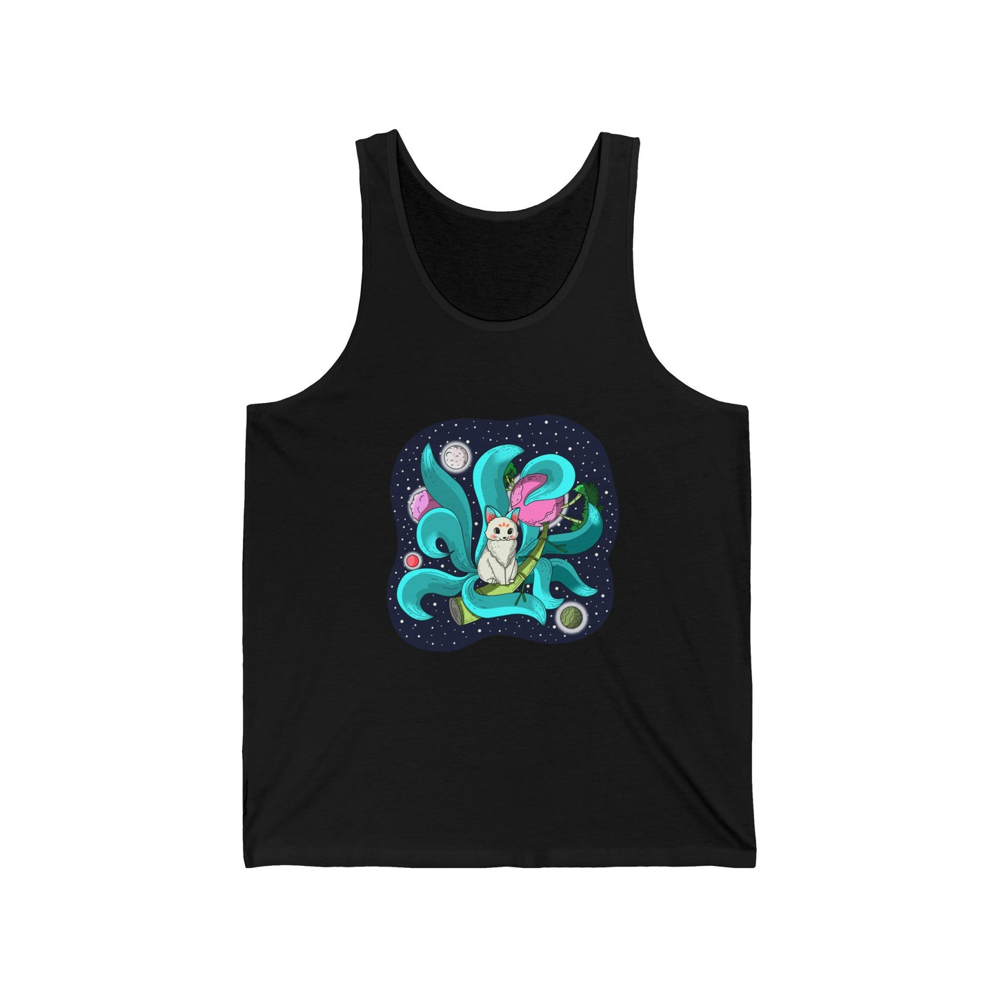 The Great Blue Nine Tailed Space Fox Unisex Tank Top