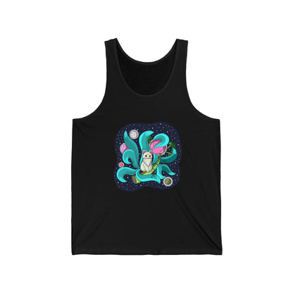 The Great Blue Nine Tailed Space Fox Unisex Tank Top