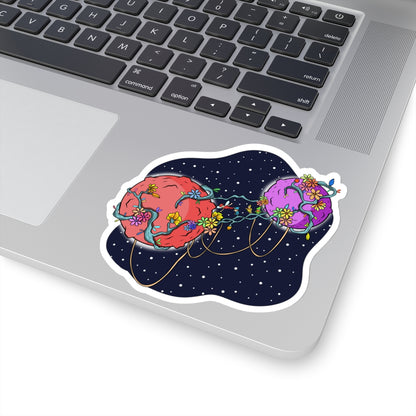 Collision of Worlds: The Space Flora Planet Luba and Elio Sticker